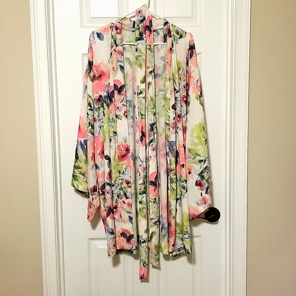 Cacique Intimates & Sleepwear Cacique Bath Robe In A Watercolor